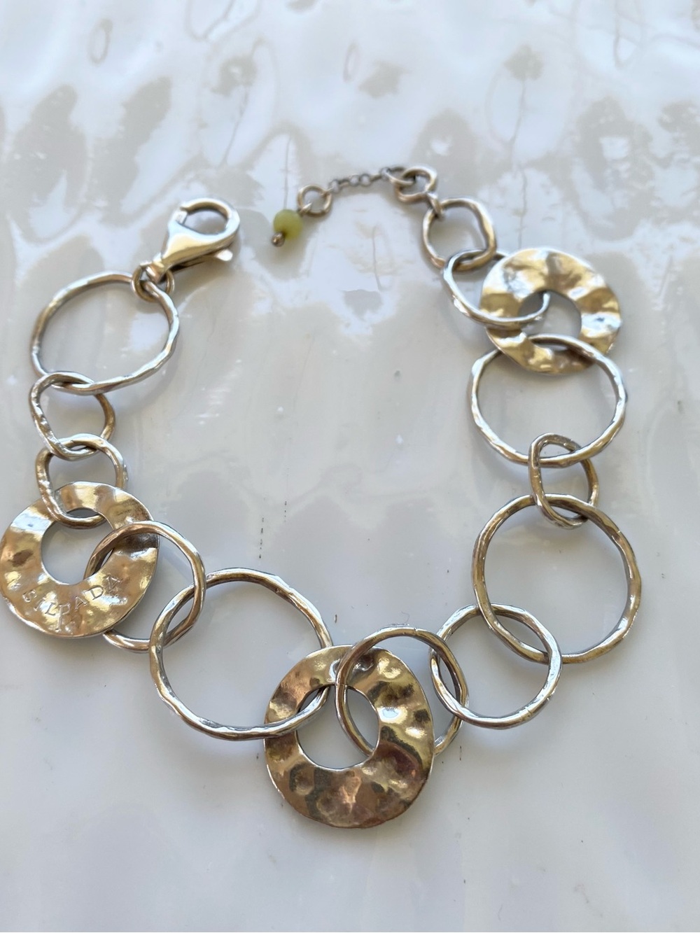Silpada VINTAGE Sterling Silver Hammered Link Bracelet 7.5 inches B1217 - Picture 4 of 8